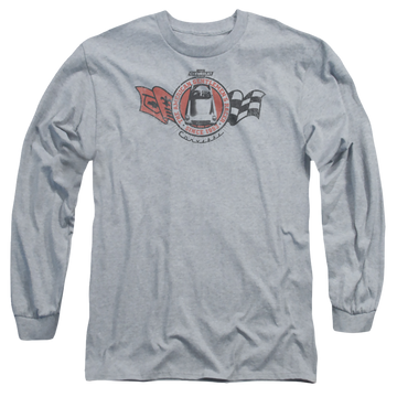 Athletic heather men's long sleeve t-shirt with Chevrolet Gentlemens Racer graphic