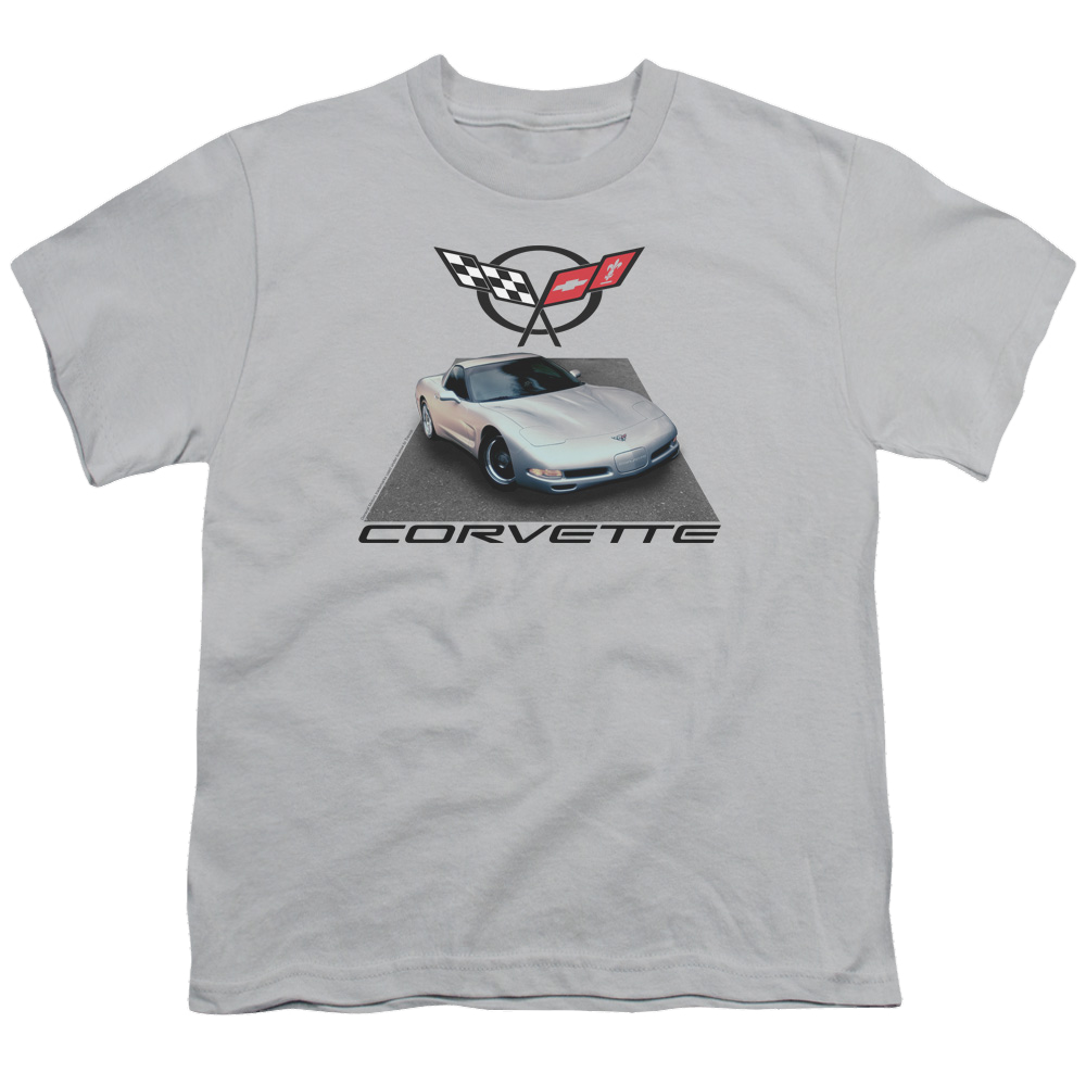 Chevrolet Silver 01 Vette - Youth T-Shirt (Ages 8-12) Youth T-Shirt (Ages 8-12) Chevrolet   