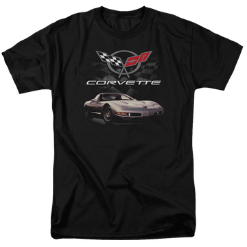 Black men's regular fit t-shirt with Chevrolet Checkered Past graphic