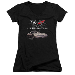 Chevrolet Checkered Past - Juniors V-Neck T-Shirt Juniors V-Neck T-Shirt Chevrolet   