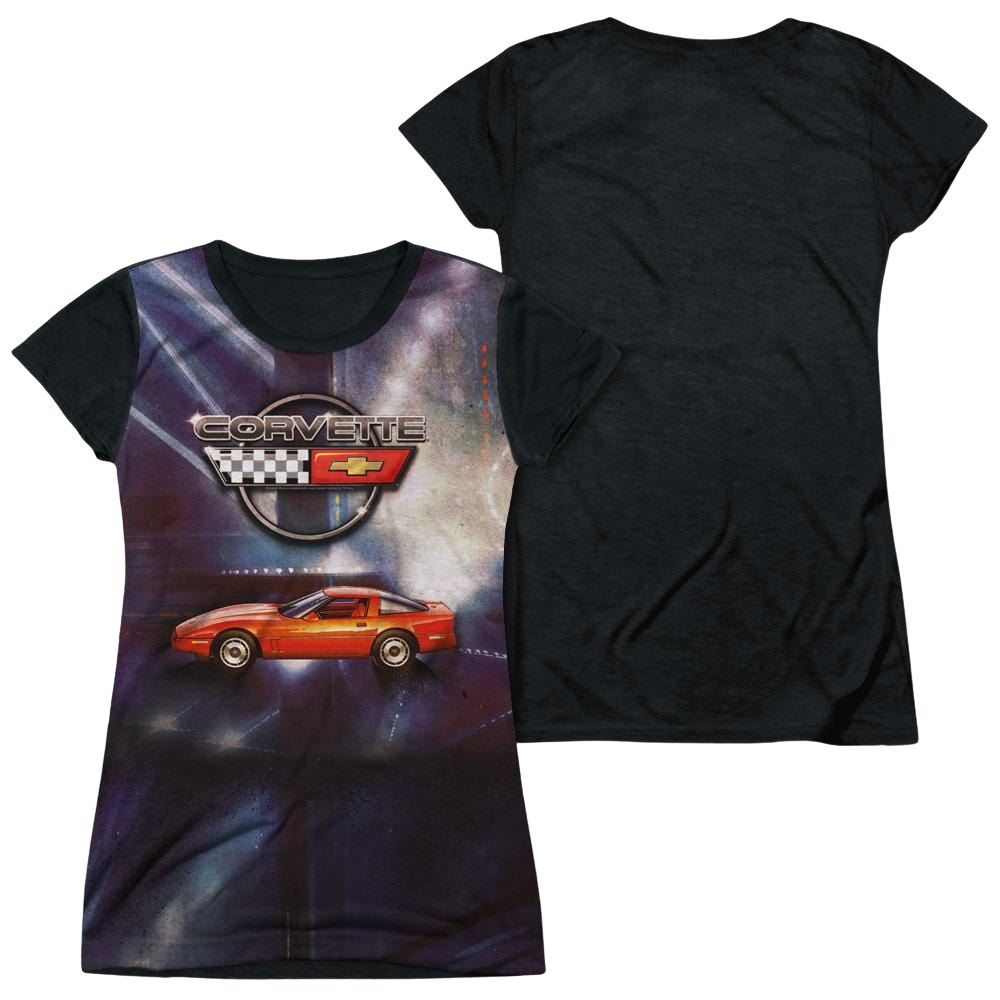 Chevrolet Lines Of Light - Juniors Black Back T-Shirt Juniors Black Back T-Shirt Chevrolet   