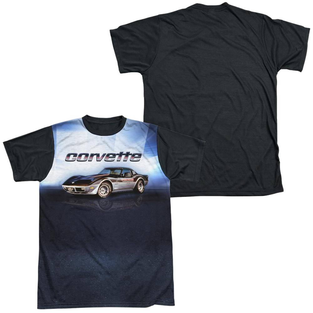 Chevrolet Blue Vette Check Flag - Men's Black Back T-Shirt Men's Black Back T-Shirt Chevrolet   