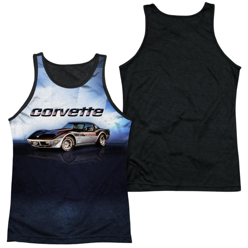 Chevrolet Blue Vette Check Flag Men's Black Back Tank Men's Black Back Tank Chevrolet   