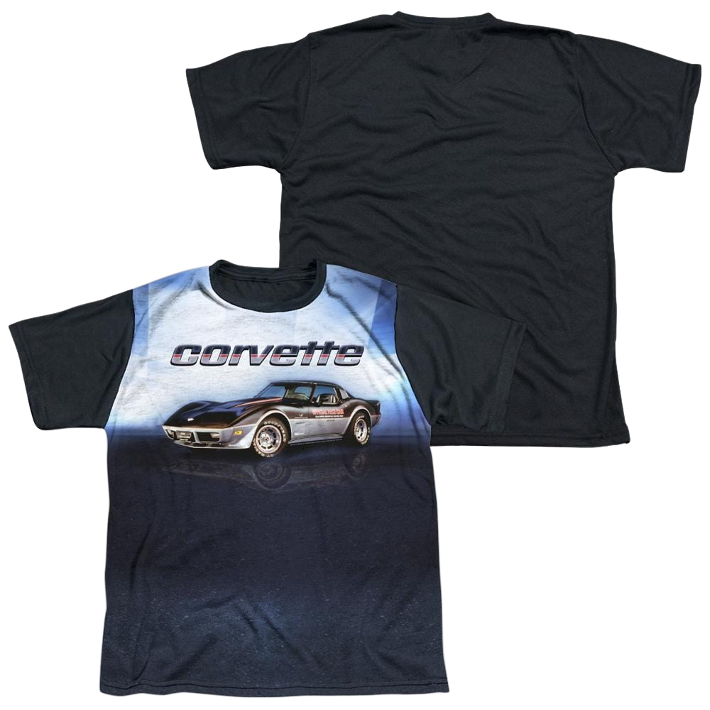 Chevrolet Blue Vette Check Flag - Youth Black Back T-Shirt (Ages 8-12) Youth Black Back T-Shirt (Ages 8-12) Chevrolet   