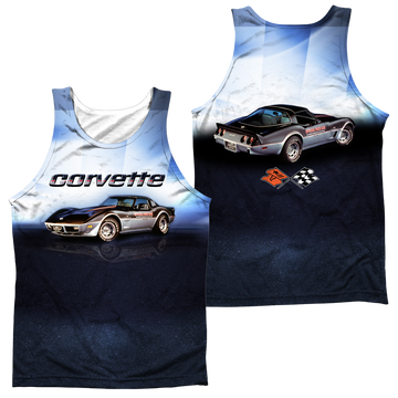 Chevrolet Blue Vette Check Flag men's all-over print tank