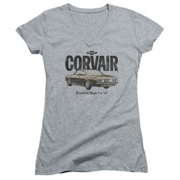 Chevrolet Retro Corvair - Juniors V-Neck T-Shirt Juniors V-Neck T-Shirt Chevrolet   