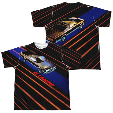 Chevrolet Laser Camino youth all-over print t-shirt for ages 8 to 12