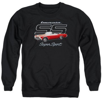 Black men's crewneck sweatshirt with Chevrolet Impala Ss graphic