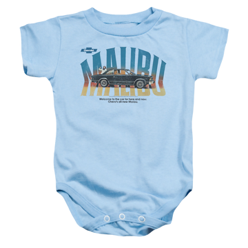 Light blue baby bodysuit with Chevrolet Thumbs Up graphic