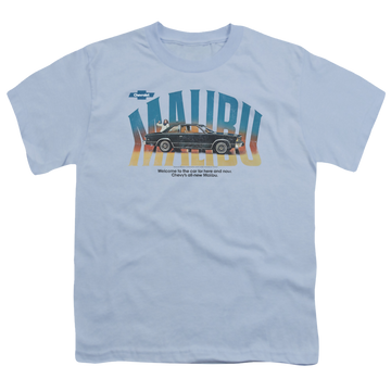 Light blue youth t-shirt for ages 8 to 12 with Chevrolet Thumbs Up graphic