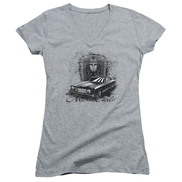 Chevrolet Monte Carlo Drawing - Juniors V-Neck T-Shirt Juniors V-Neck T-Shirt Chevrolet   