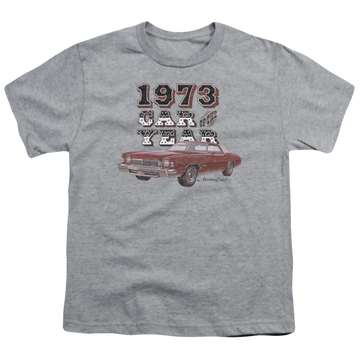 Athletic heather youth t-shirt for ages 8 to 12 with Chevrolet Car Of The Year graphic