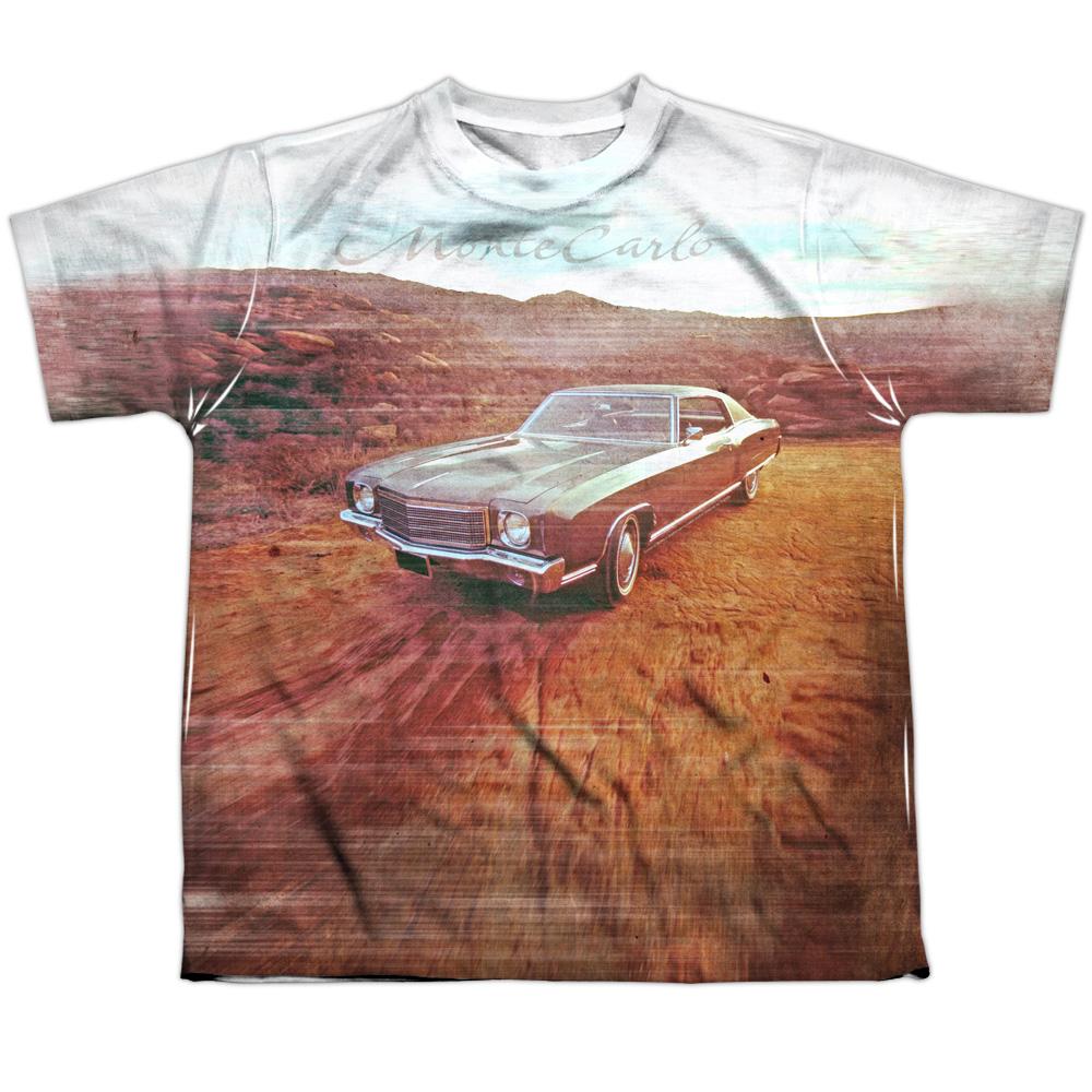 Chevy - Monte Carlo Old Photo Youth All Over Print 100% Poly T-Shirt Youth All-Over Print T-Shirt (Ages 8-12) Chevrolet Youth All Over Print 100% Poly T-Shirt S Multi