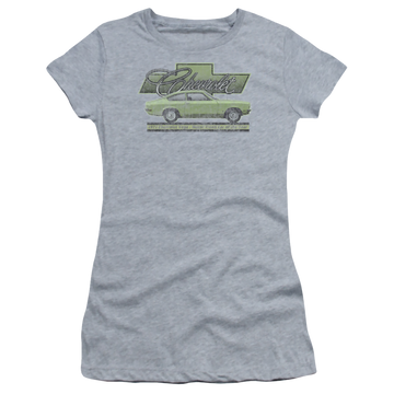 Athletic heather juniors t-shirt with Chevrolet Vega Car Of The Year 71 graphic