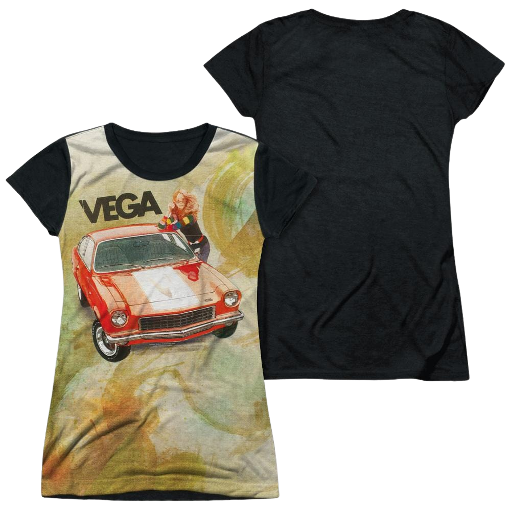 Chevrolet Vega Watercolor - Juniors Black Back T-Shirt Juniors Black Back T-Shirt Chevrolet   