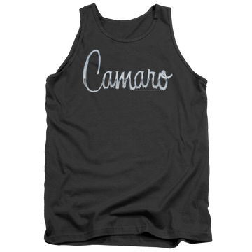 Charcoal men's tank with Chevrolet Classic Camaro Metal graphic