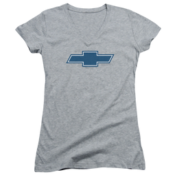 Chevrolet Simple Vintage Bowtie - Juniors V-Neck T-Shirt Juniors V-Neck T-Shirt Chevrolet   