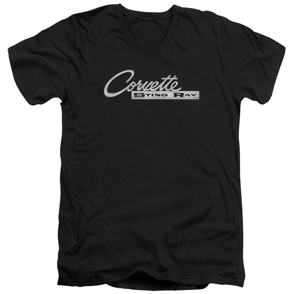 Chevrolet Chrome Stingray Logo - Men's V-Neck T-Shirt Men's V-Neck T-Shirt Chevrolet   