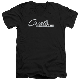 Chevrolet Chrome Stingray Logo - Men's V-Neck T-Shirt Men's V-Neck T-Shirt Chevrolet   