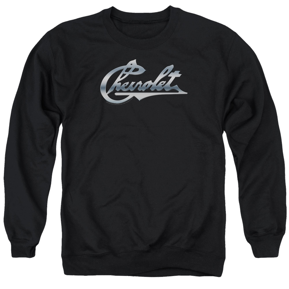 Chevrolet Chrome Vintage Chevy Bowtie - Men's Crewneck Sweatshirt Men's Crewneck Sweatshirt Chevrolet   