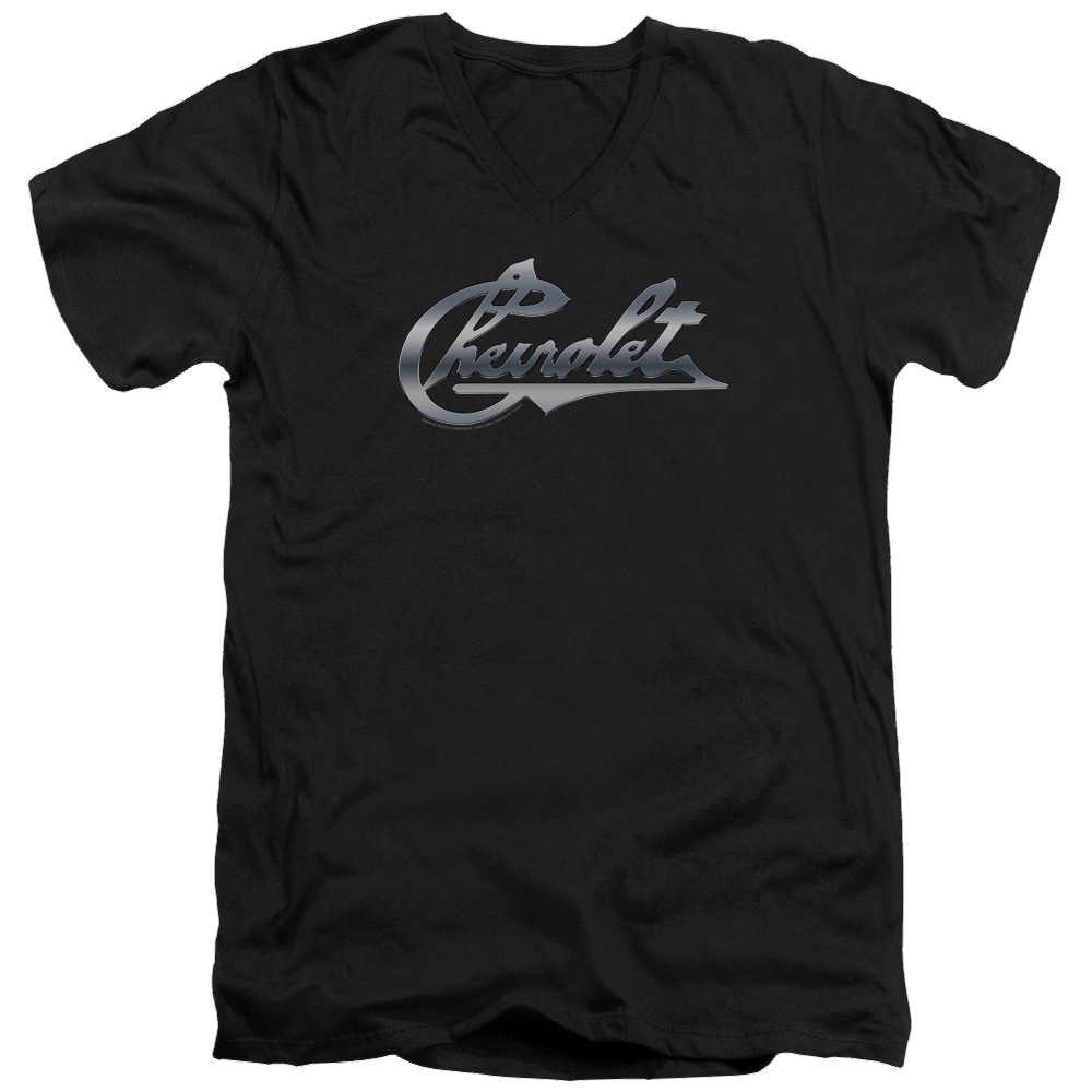 Chevrolet Chrome Vintage Chevy Bowtie - Men's V-Neck T-Shirt Men's V-Neck T-Shirt Chevrolet   