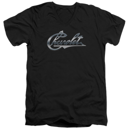 Chevrolet Chrome Vintage Chevy Bowtie - Men's V-Neck T-Shirt Men's V-Neck T-Shirt Chevrolet   