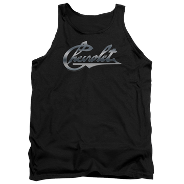 Black men's tank with Chevrolet Chrome Vintage Chevy Bowtie graphic