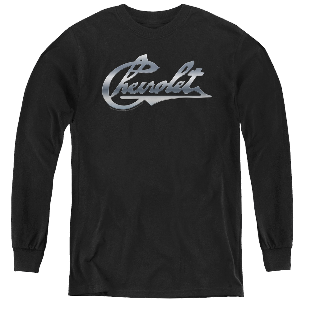 Chevrolet Chrome Vintage Chevy Bowtie - Youth Long Sleeve T-Shirt Youth Long Sleeve T-Shirt Chevrolet   