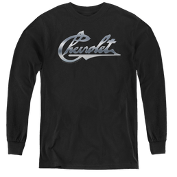 Chevrolet Chrome Vintage Chevy Bowtie - Youth Long Sleeve T-Shirt Youth Long Sleeve T-Shirt Chevrolet   