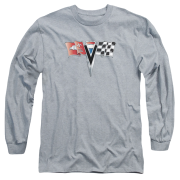Chevrolet 2nd Gen Vette Nose Emblem - Men's Long Sleeve T-Shirt Men's Long Sleeve T-Shirt Chevrolet   