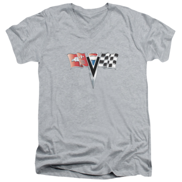 Chevrolet 2nd Gen Vette Nose Emblem - Men's V-Neck T-Shirt Men's V-Neck T-Shirt Chevrolet   