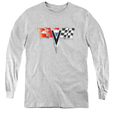 Chevrolet 2Nd Gen Vette Nose Emblem - Youth Long Sleeve T-Shirt Youth Long Sleeve T-Shirt Chevrolet   