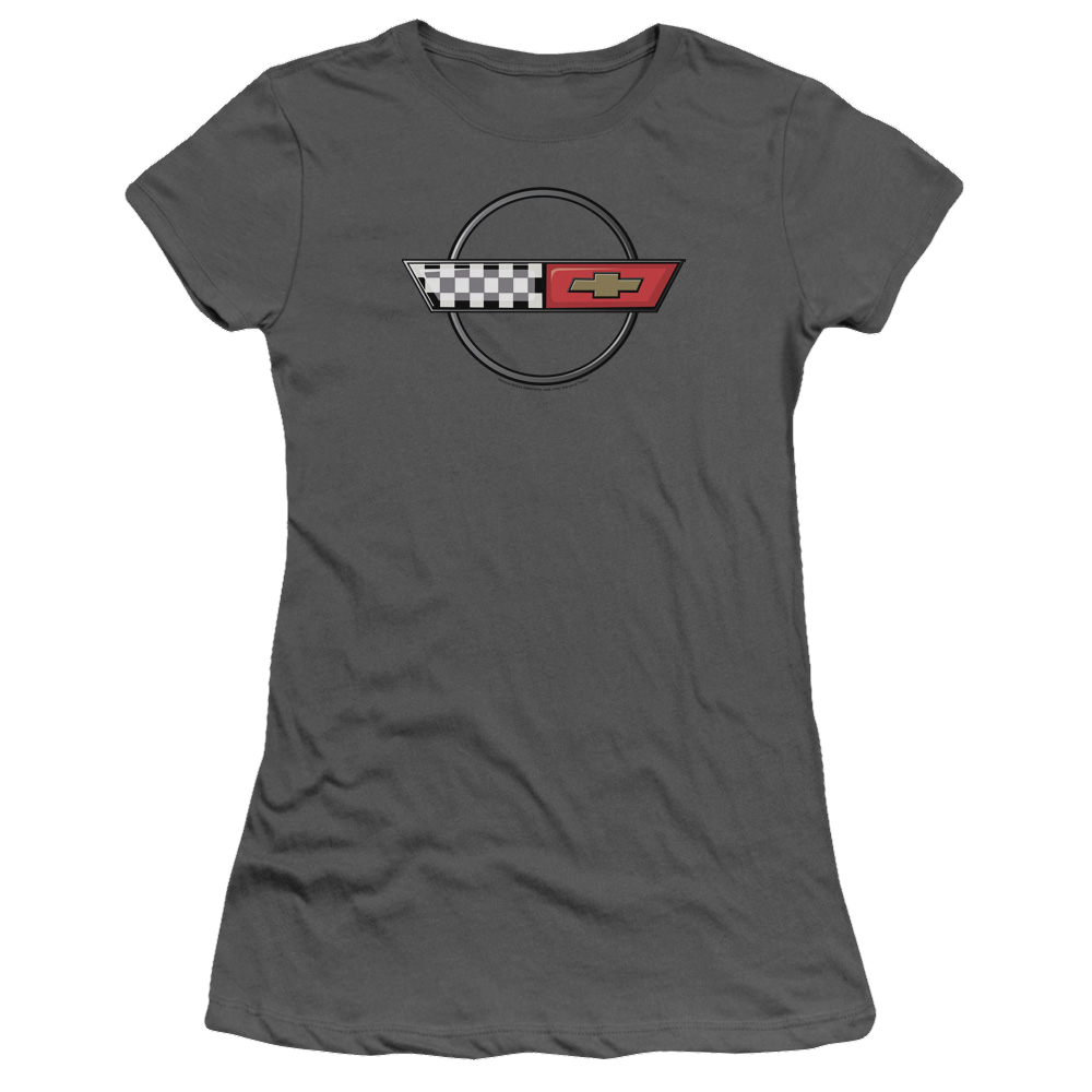 Chevrolet 4th Gen Vette Logo - Juniors T-Shirt Juniors T-Shirt Chevrolet   