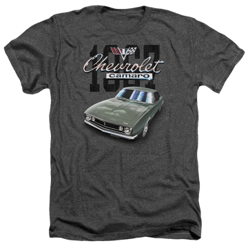 Charcoal men's heather t-shirt with Chevrolet Classic Camaro graphic