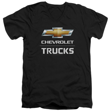 Black men's v-neck t-shirt with Chevrolet Trucks graphic