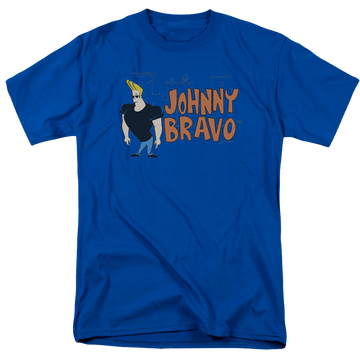 Royal men's regular fit t-shirt with Johnny Bravo Johnny Logo graphic