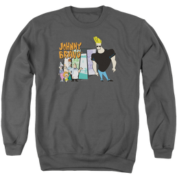 Johnny Bravo Johnny &amp; Friends Men's Crewneck Sweatshirt Men's Crewneck Sweatshirt Johnny Bravo   