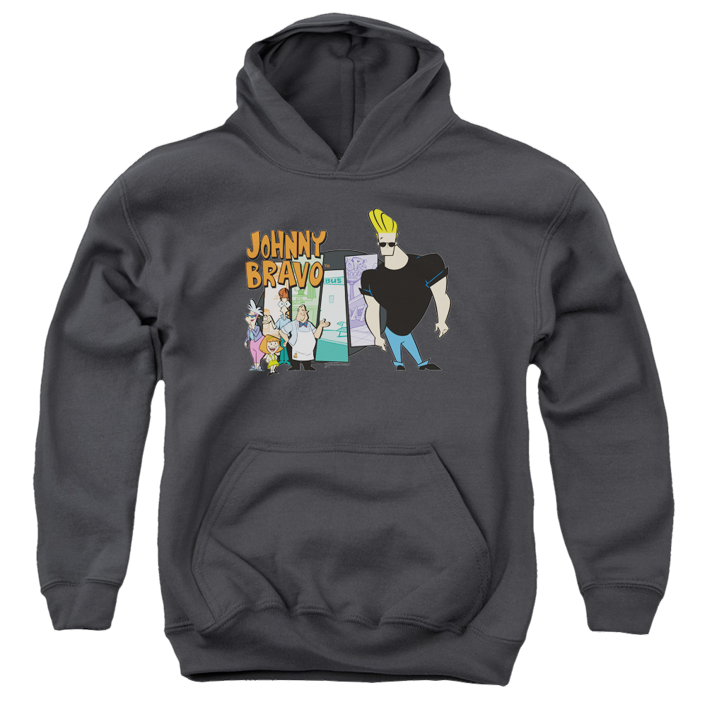 Johnny Bravo Johnny & Friends - Youth Hoodie Youth Hoodie (Ages 8-12) Johnny Bravo   
