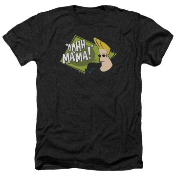 Charcoal men's heather t-shirt with Johnny Bravo Oohh Mama graphic