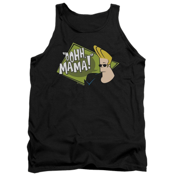 Black men's tank with Johnny Bravo Oohh Mama graphic