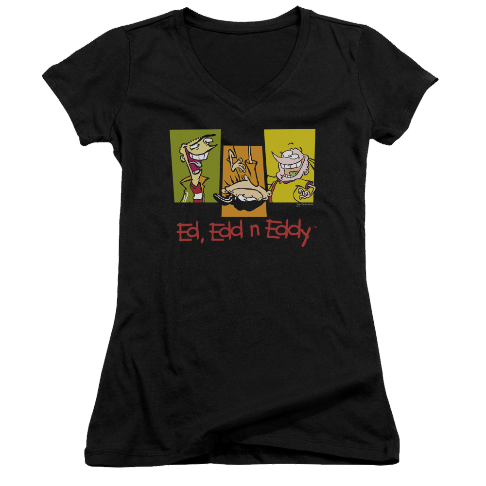 Ed, Edd n Eddy 3 Eds - Juniors V-Neck T-Shirt Juniors V-Neck T-Shirt Ed, Edd n Eddy   