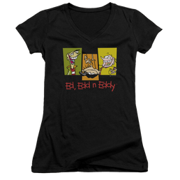 Ed, Edd n Eddy 3 Eds - Juniors V-Neck T-Shirt Juniors V-Neck T-Shirt Ed, Edd n Eddy   