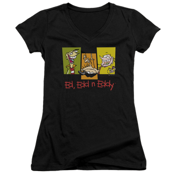 Ed, Edd n Eddy 3 Eds - Juniors V-Neck T-Shirt Juniors V-Neck T-Shirt Ed, Edd n Eddy   