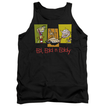 Black men's tank with Ed, Edd n Eddy 3 Eds graphic