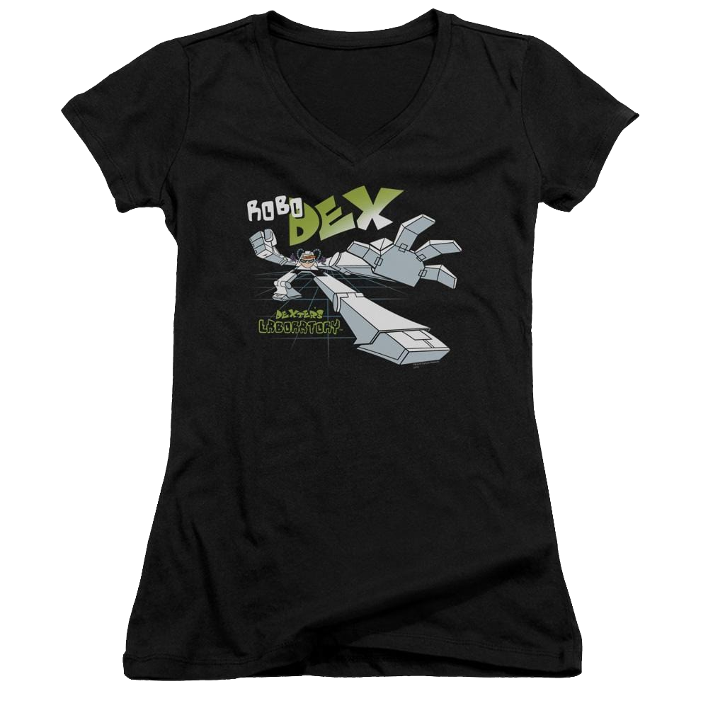Dexter's Laboratory Robo Dex - Juniors V-Neck T-Shirt Juniors V-Neck T-Shirt Dexter's Laboratory   
