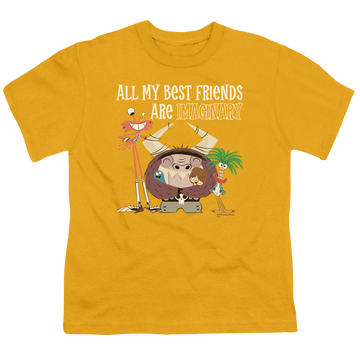 Gold youth t-shirt for ages 8 to 12 with Foster's Home for Imaginary Friends Imaginary Friends graphic