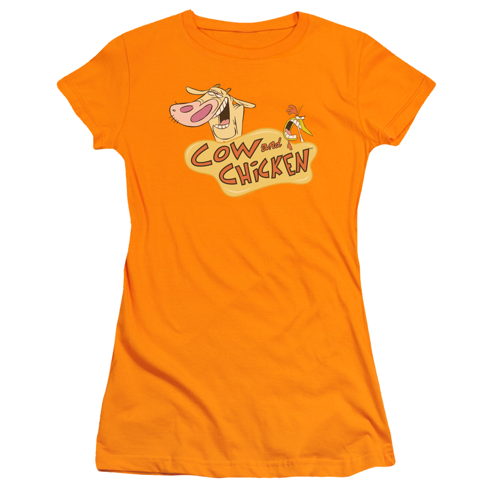 Cow & Chicken Logo - Juniors T-Shirt Juniors T-Shirt Cow and Chicken   