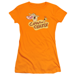 Cow & Chicken Logo - Juniors T-Shirt Juniors T-Shirt Cow and Chicken   