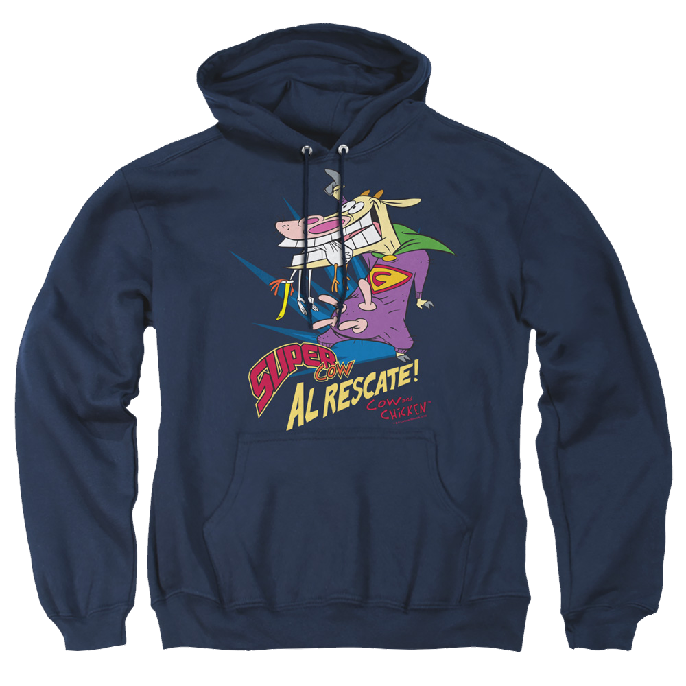 Cow and Chicken Super Cow - Pullover Hoodie Pullover Hoodie Cow and Chicken   
