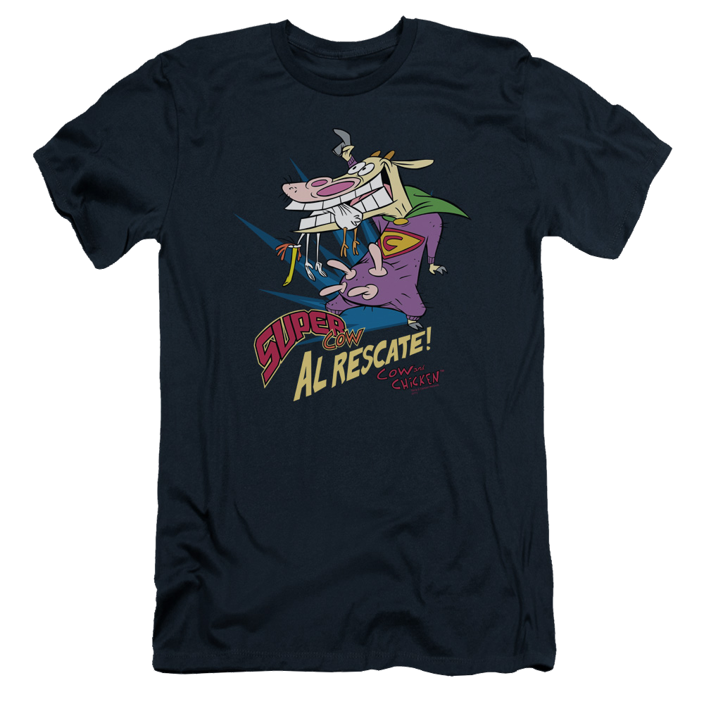 Cow and Chicken Super Cow - Men's Slim Fit T-Shirt Men's Slim Fit T-Shirt Cow and Chicken   